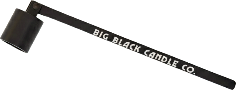 Black candle snuffer with 'Big Black Candle Co.' branding